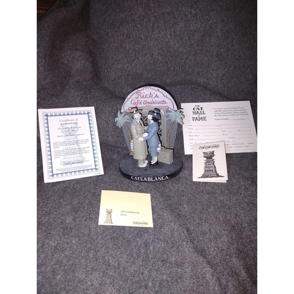 1998 Ertl / Feline Inc. Catsablanca Figures Cat Kitten Kitschy Fun Signed Number